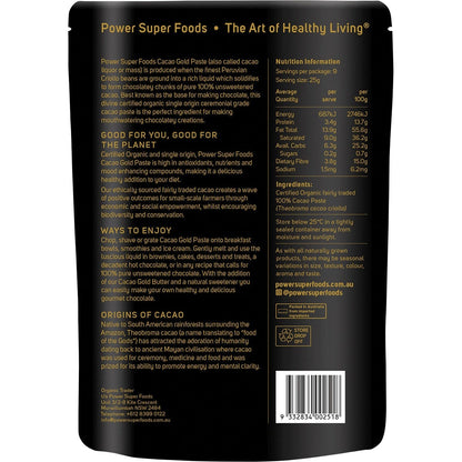 Power Super Foods Cacao Gold Paste Chunks 225g