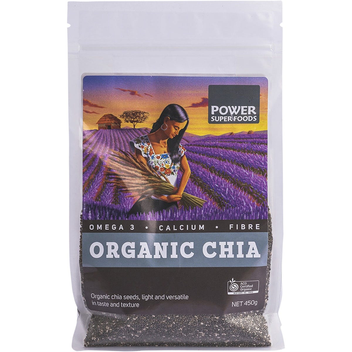 Power Super Foods Chia Seeds Certified Organic The Origin Series 450g