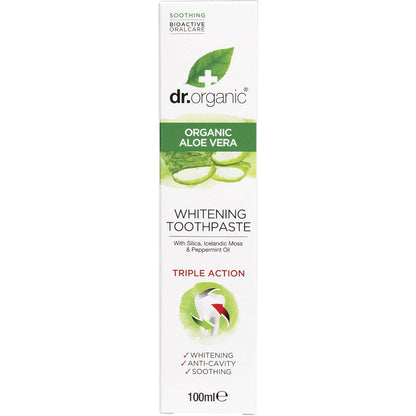 Dr Organic Toothpaste Whitening Organic Aloe Vera 100ml