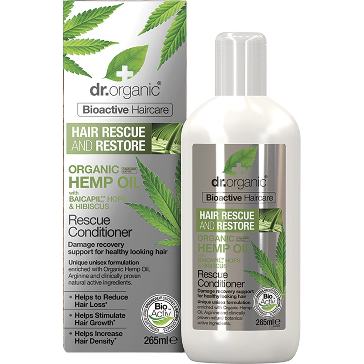 Dr Organic Rescue & Restore Conditioner Organic Hemp Oil 265ml