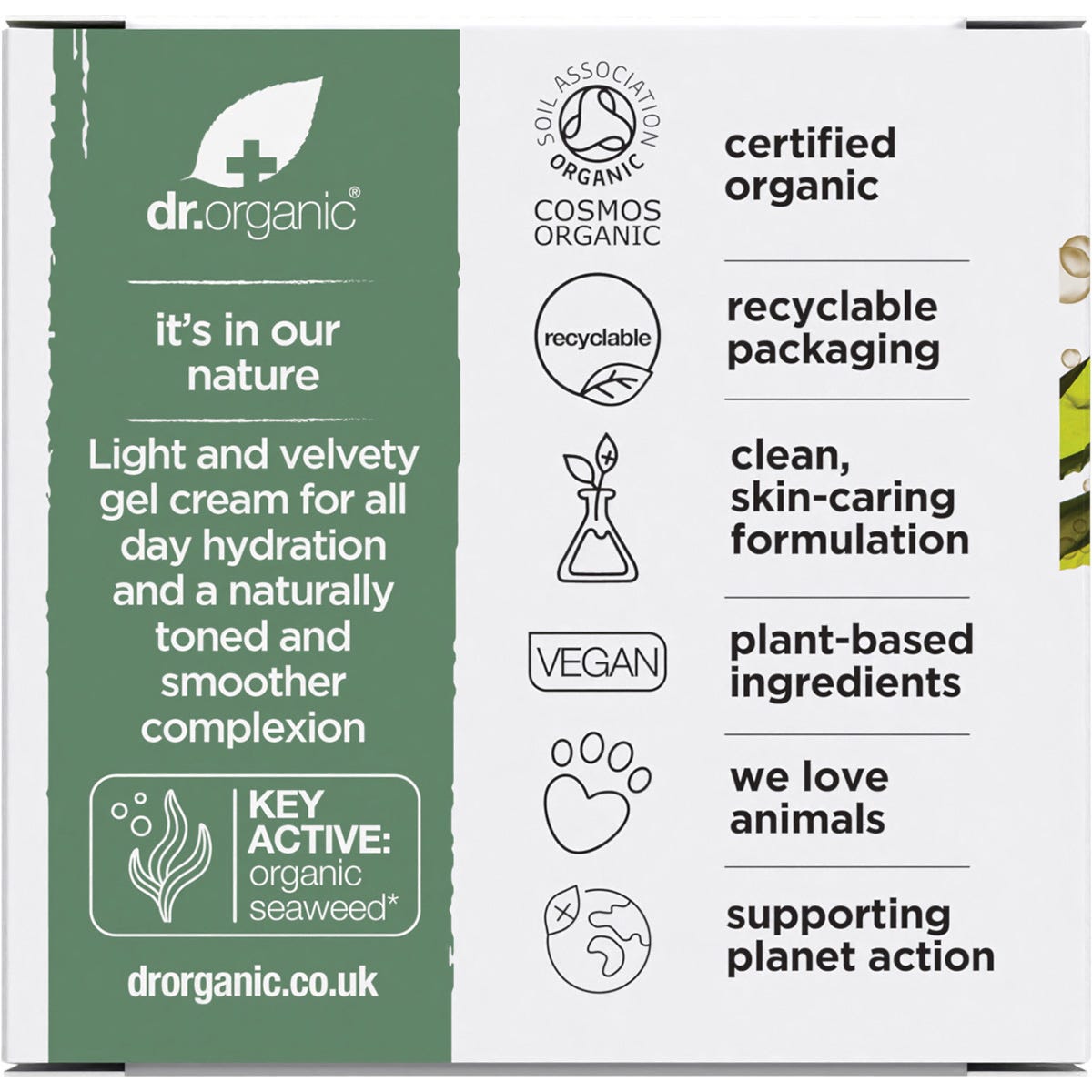 Dr Organic Daily Hydration Gel Cream Ageless with Seaweed 50ml