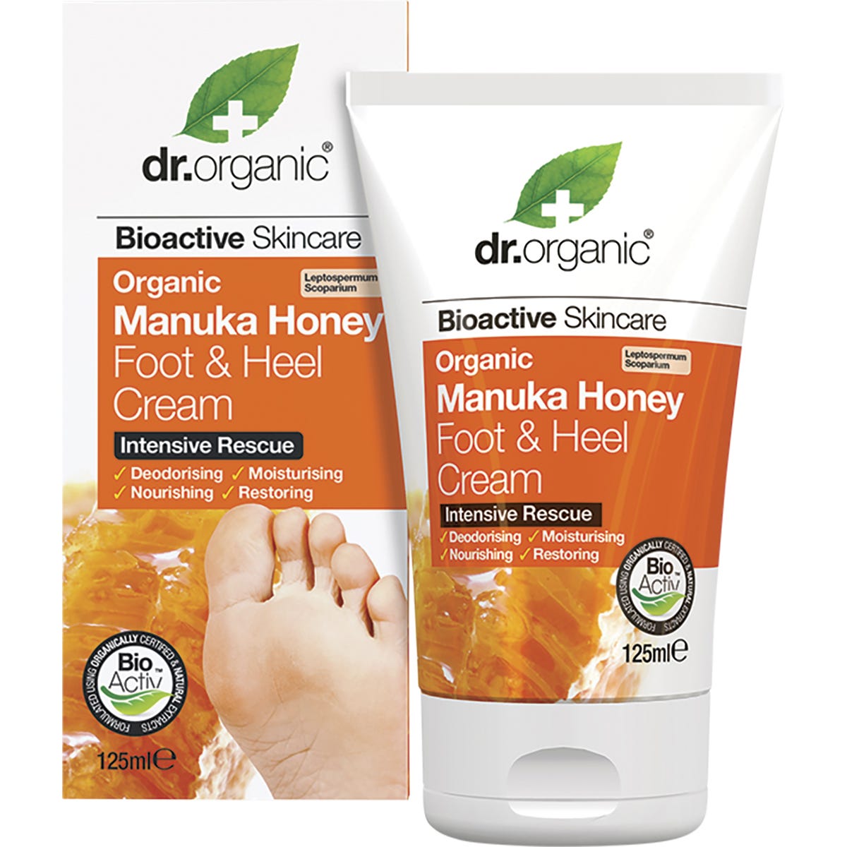 Dr Organic Foot & Heel Cream Organic Manuka Honey 125ml