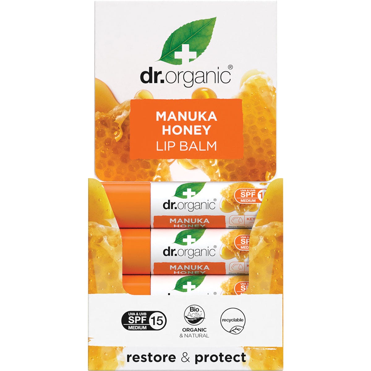 Dr Organic Lip Balm SPF 15 Manuka Honey 5.7ml