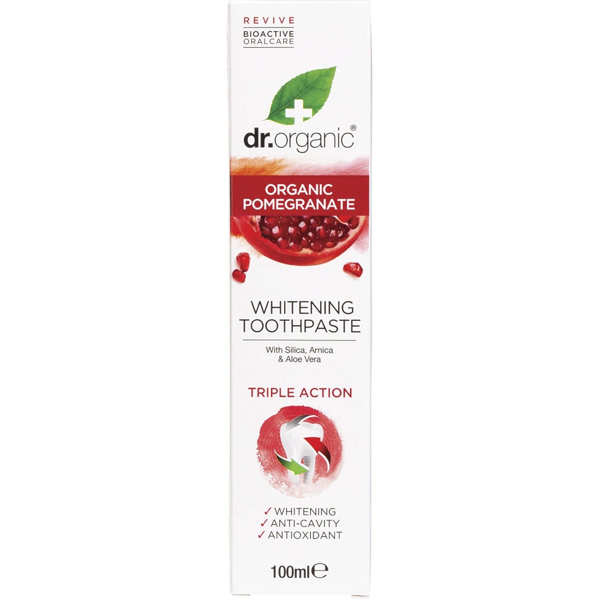 Dr Organic Toothpaste Whitening Organic Pomegranate 100ml