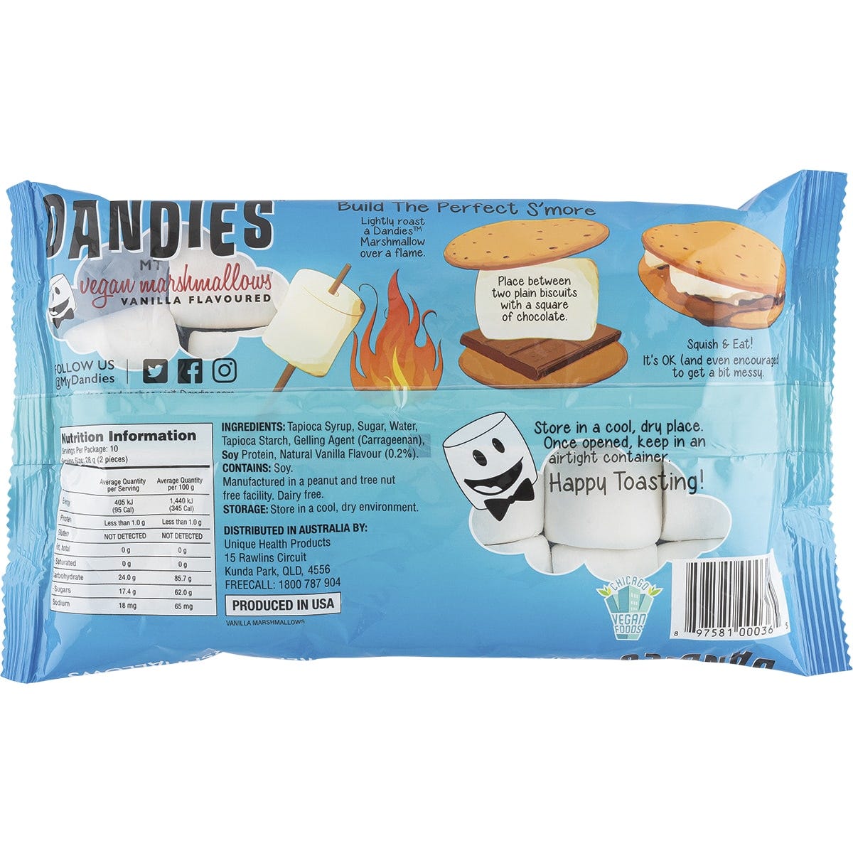 Dandies Vegan Vanilla Marshmallows Regular Size 283g