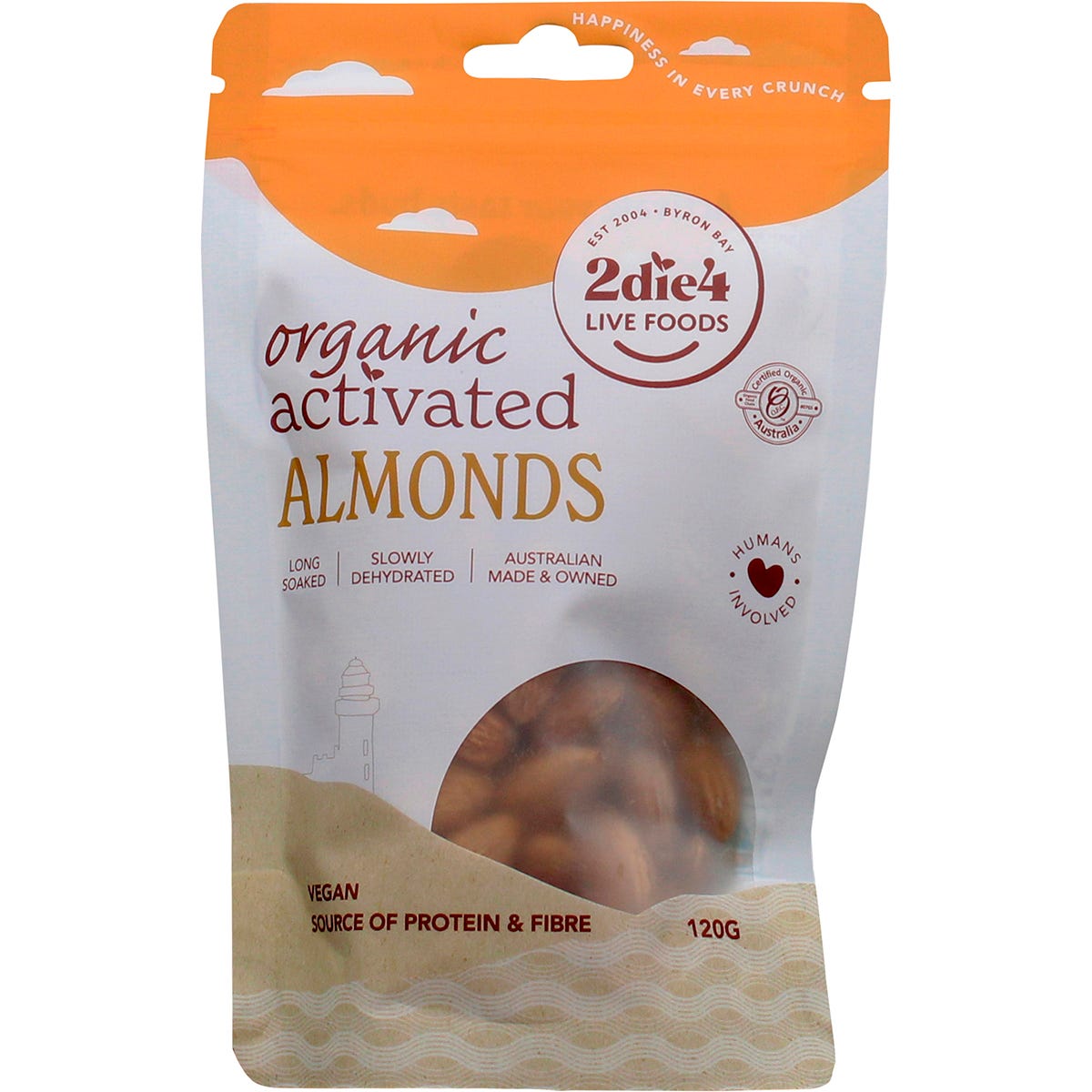 2die4 Live Foods Organic Activated Almonds 120g