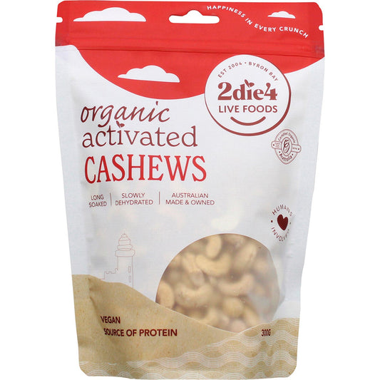 2die4 Live Foods Organic Activated Cashews 300g