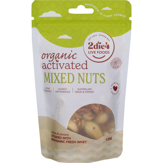 2die4 Live Foods Organic Activated Mixed Nuts Activated with Fresh Whey 120g