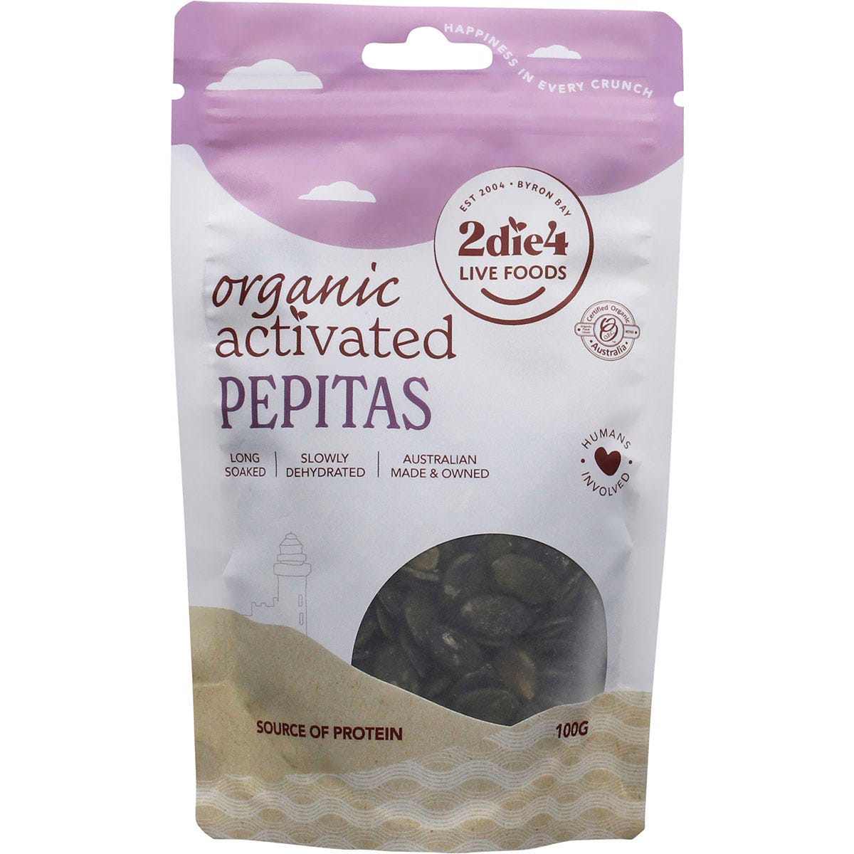 2die4 Live Foods Organic Activated Pepitas 100g