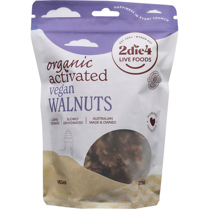 2die4 Live Foods Organic Activated Walnuts Vegan 275g