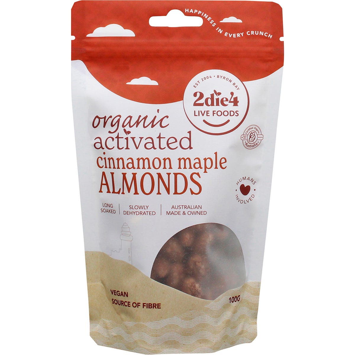 2die4 Live Foods Organic Activated Almonds Cinnamon Maple 100g