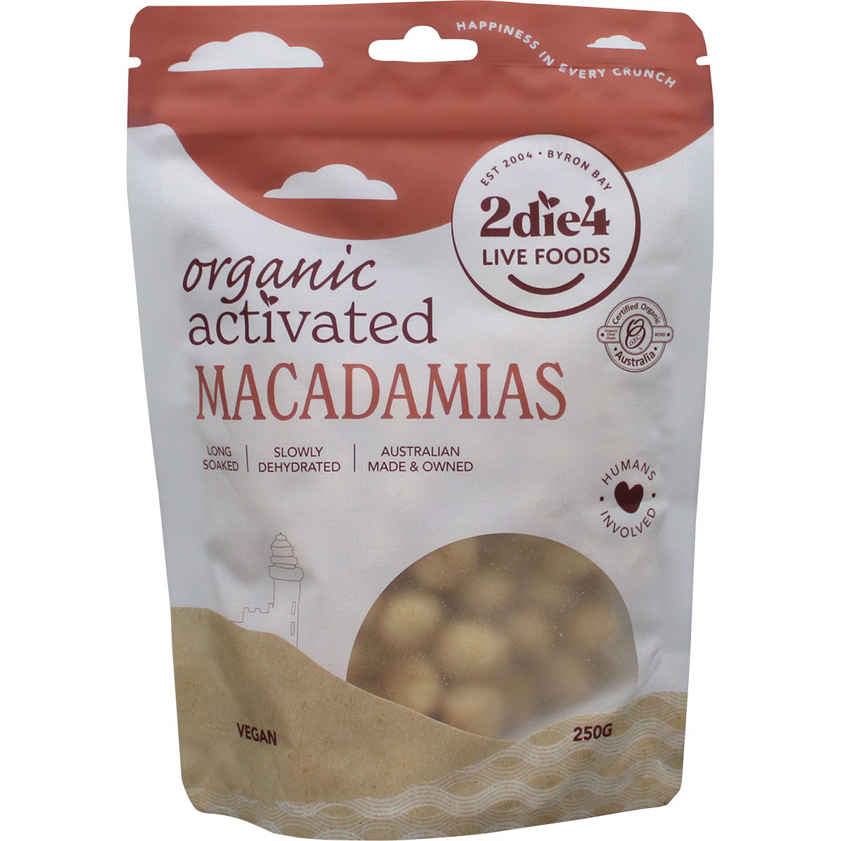 2die4 Live Foods Organic Activated Macadamias 250g