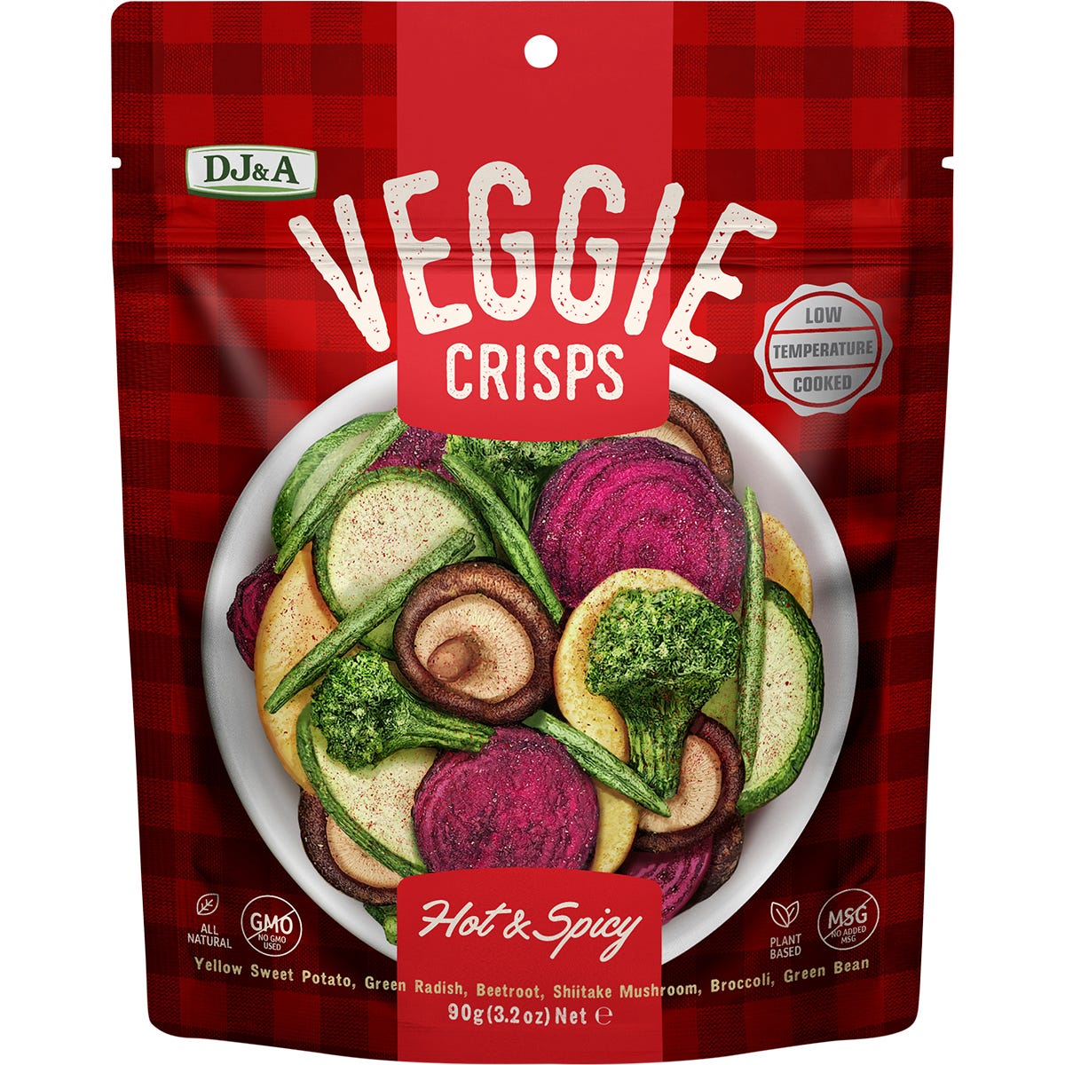 DJ&A Veggie Crisps Hot & Spicy 9x90g