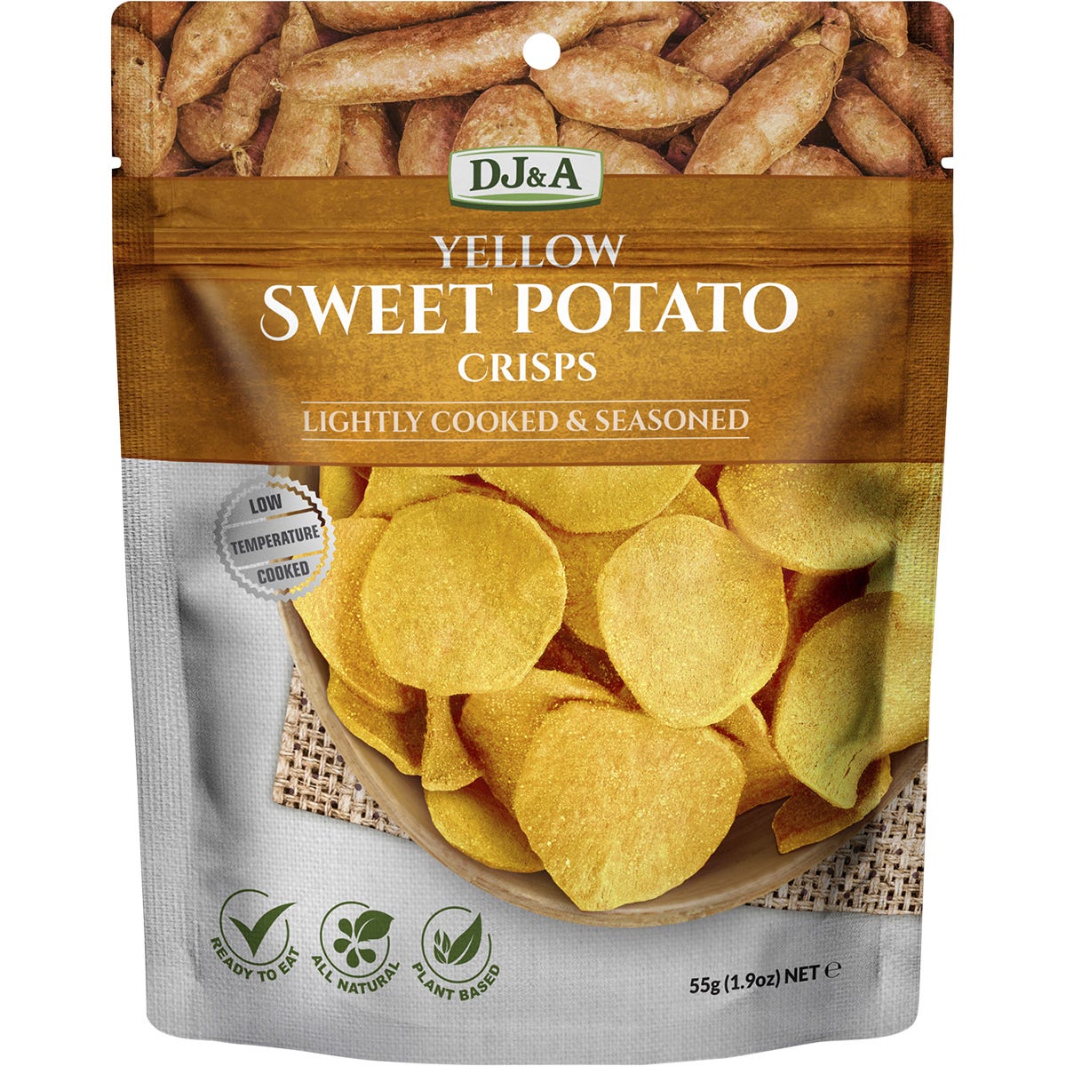 DJ&A Yellow Sweet Potato Crisps 10x55g