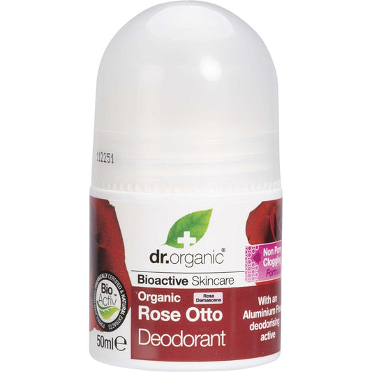 Dr Organic Roll-On Deodorant Organic Rose Otto 50ml