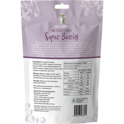 Dr Superfoods Dried Antioxidant Super Berries 125g