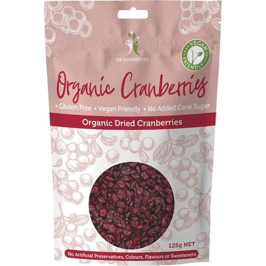 Dr Superfoods Dried Cranberries Organic 125g