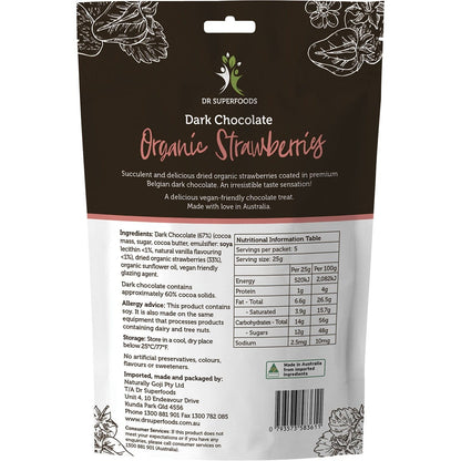 Dr Superfoods Strawberries Organic Dark Chocolate 125g