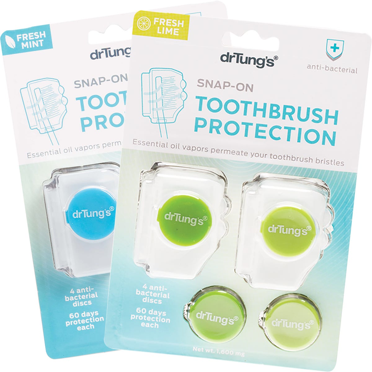 Dr Tung's Toothbrush Protection with 2 Refills (Colour May Vary) 2pk