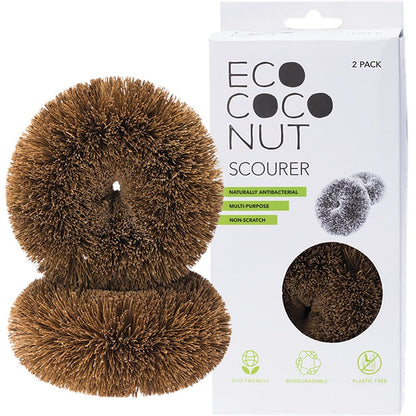 Ecococonut Coconut Fibre Scourer 2pk