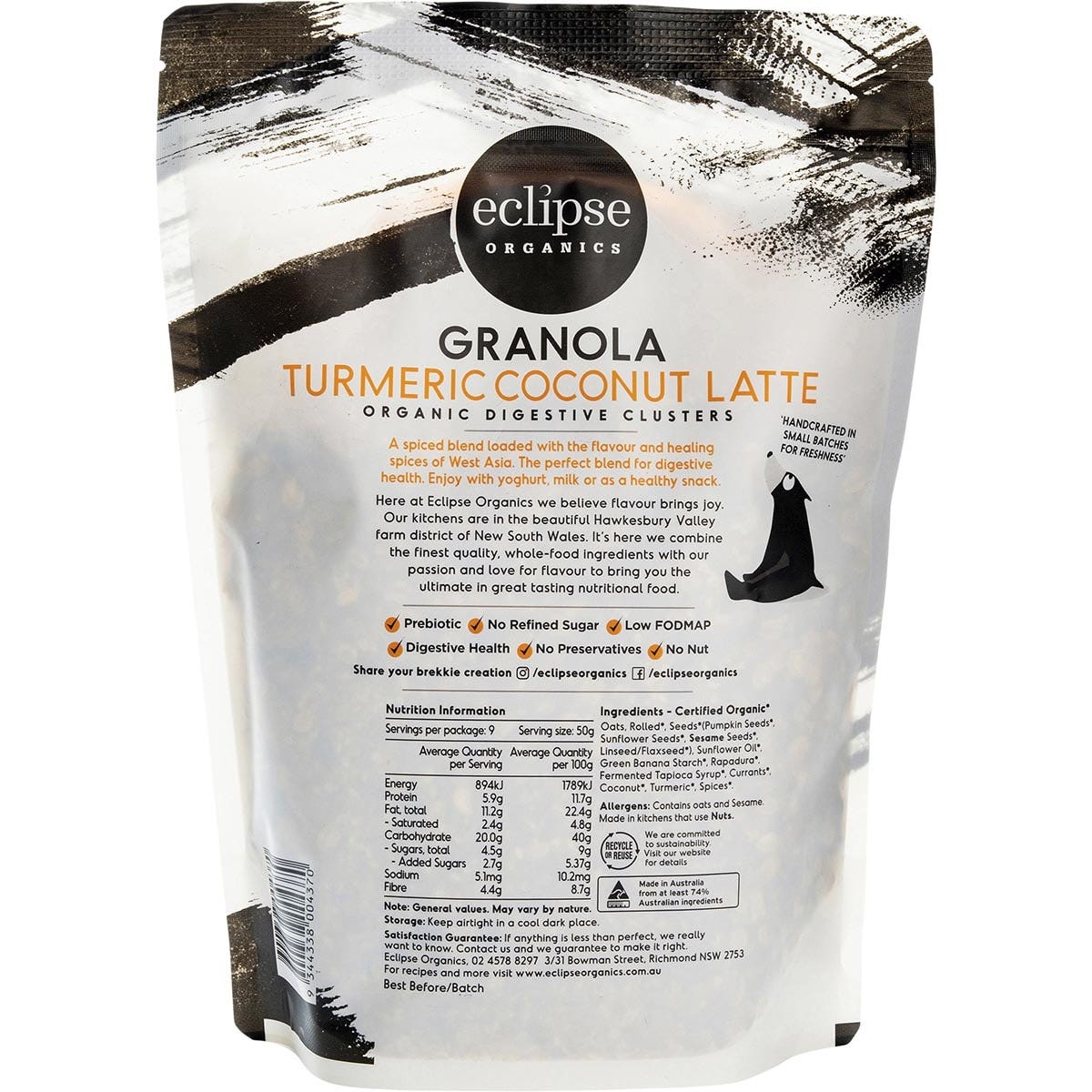 Eclipse Organics Organic Granola Turmeric Coconut Latte 450g