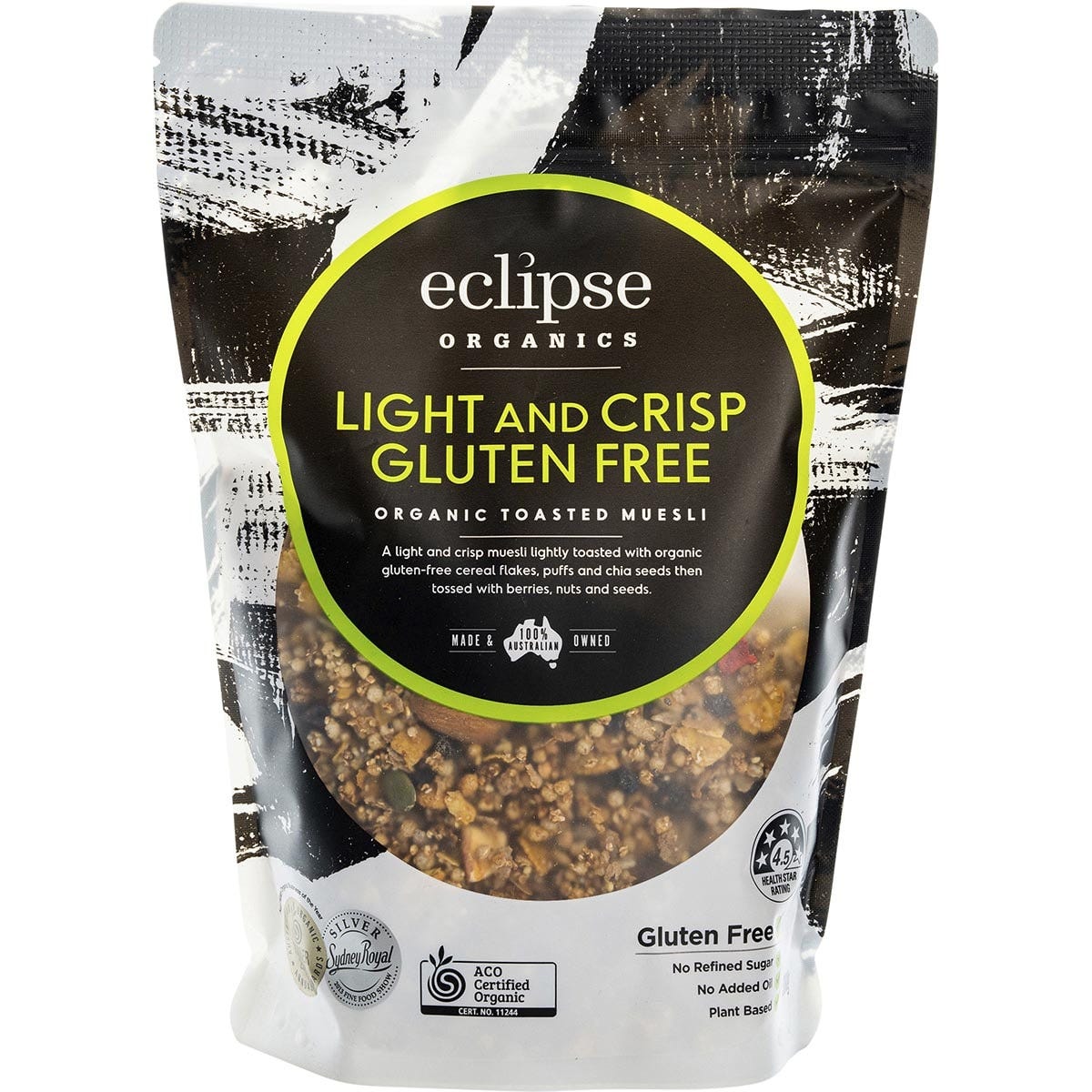 Eclipse Organics Organic Muesli Gluten Free Light and Crisp 380g