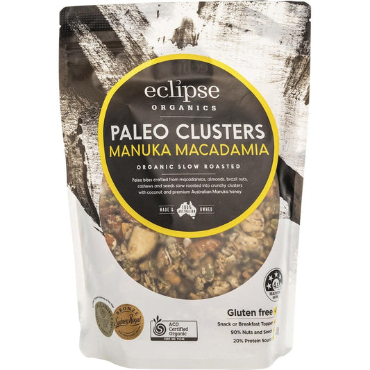 Eclipse Organics Organic Paleo Clusters Manuka Macadamia 450g