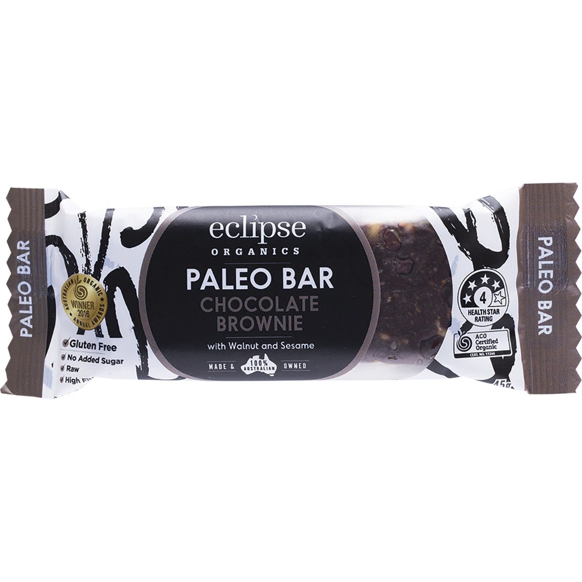 Eclipse Organics Raw Paleo Bar Chocolate Brownie 12x45g