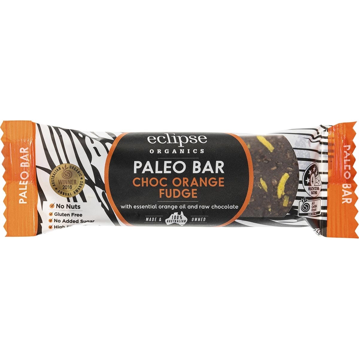 Eclipse Organics Raw Paleo Bar Choc Orange Fudge 12x45g