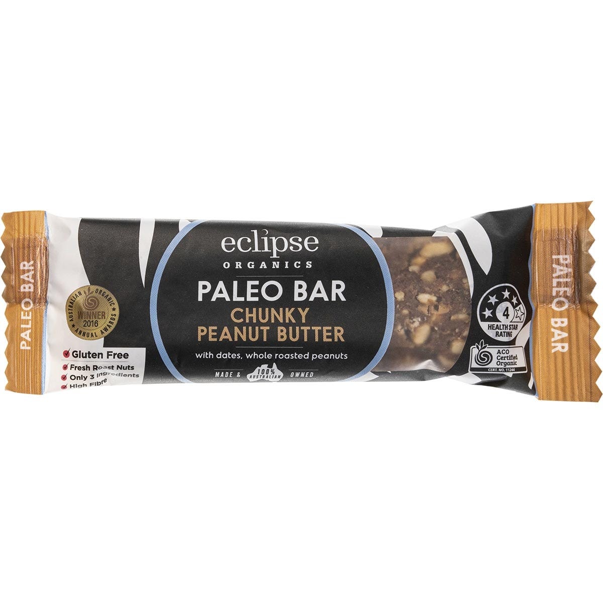 Eclipse Organics Raw Paleo Bar Chunky Peanut Butter 12x45g