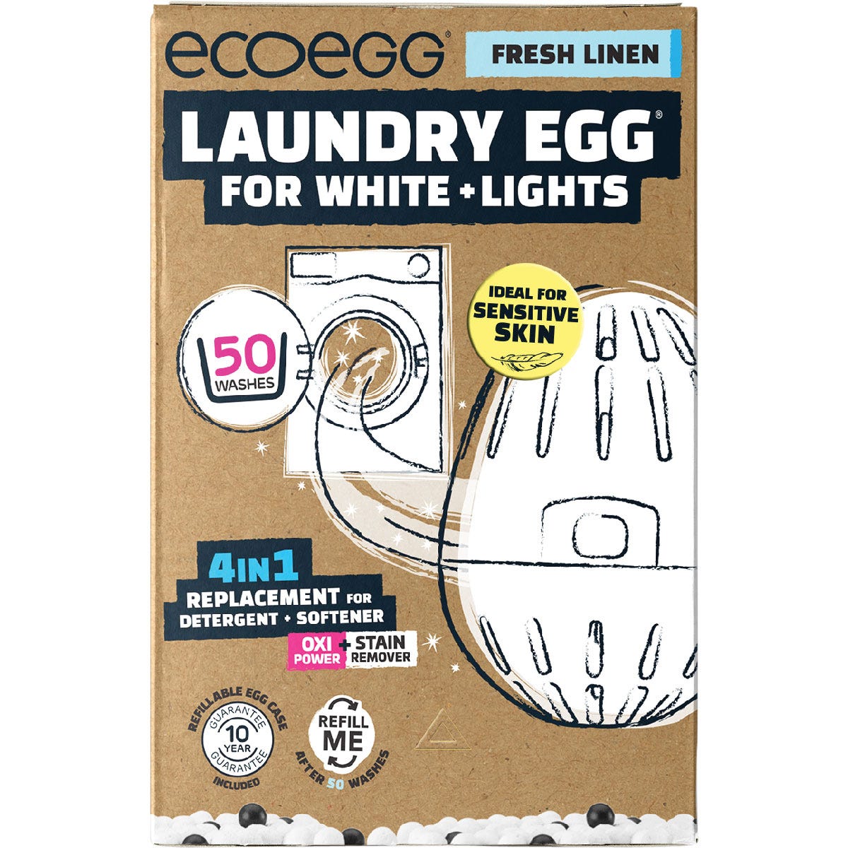 Ecoegg Laundry Egg 50 Washes Fresh Linen White+Light