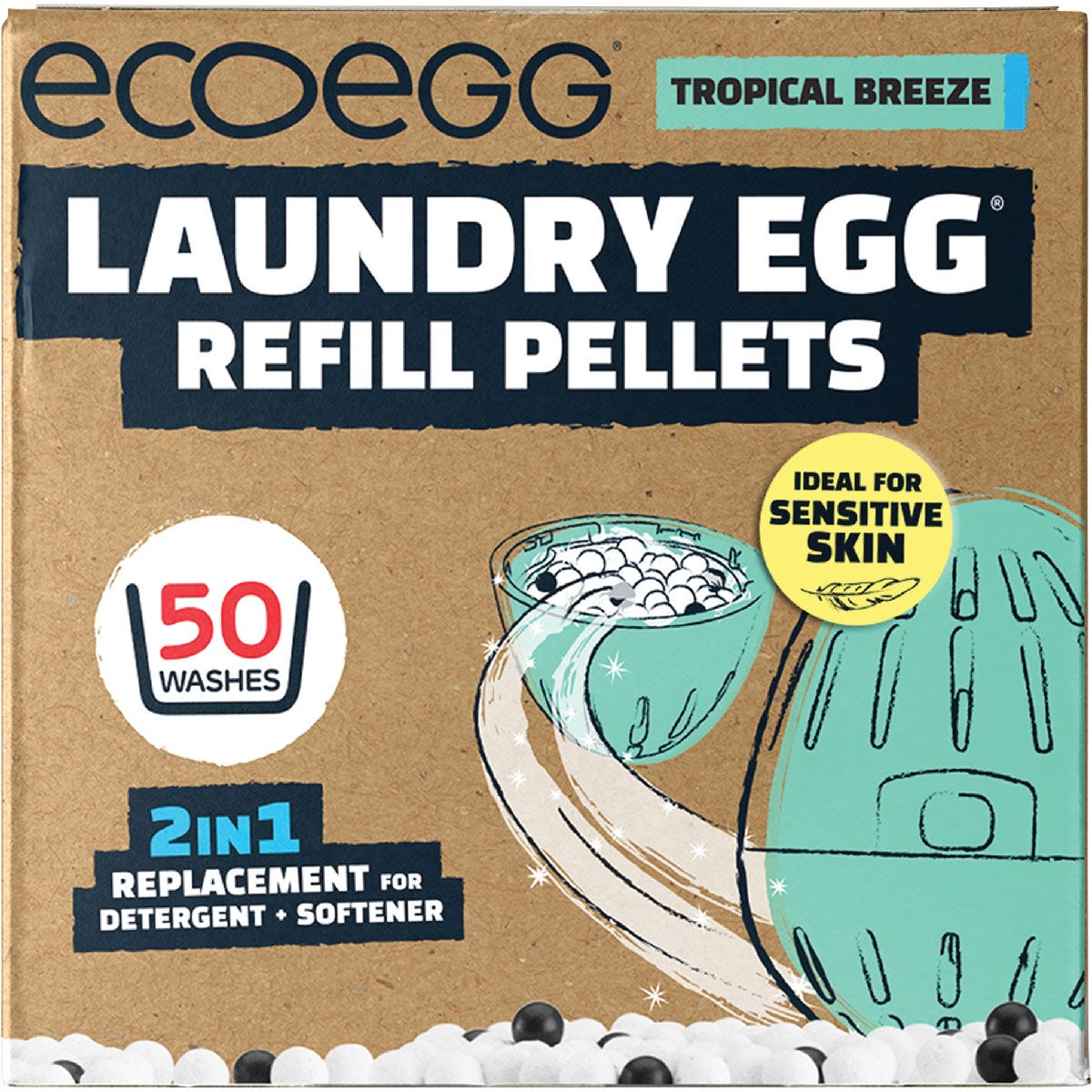 Ecoegg Laundry Egg Refill Pellets 50 Washes Tropical Breeze