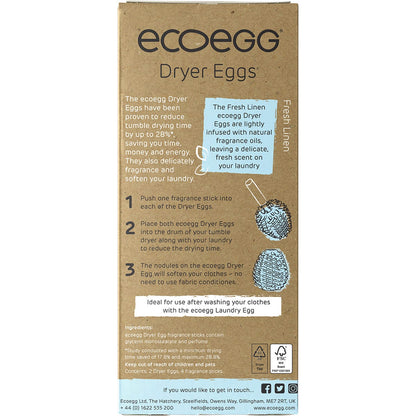 Ecoegg Dryer Eggs + Fragrance Sticks Fresh Linen 2pk