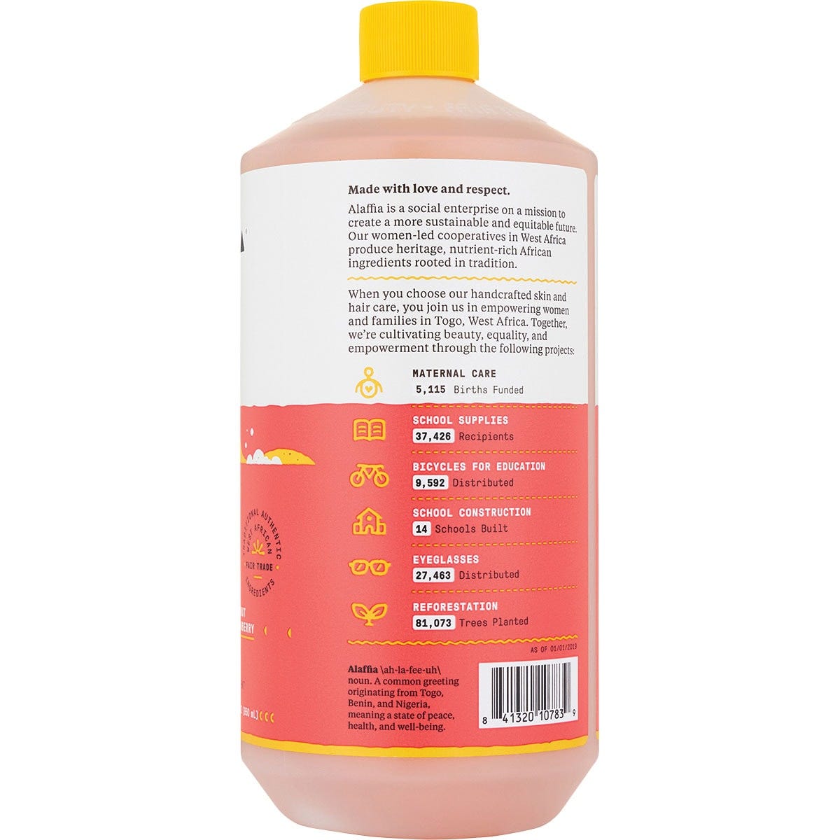 Alaffia Kids Bubble Bath Coconut Strawberry 950ml