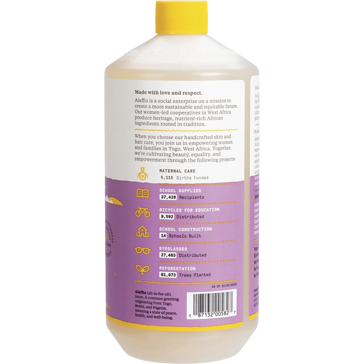 Alaffia Kids Bubble Bath Lemon Lavender 950ml