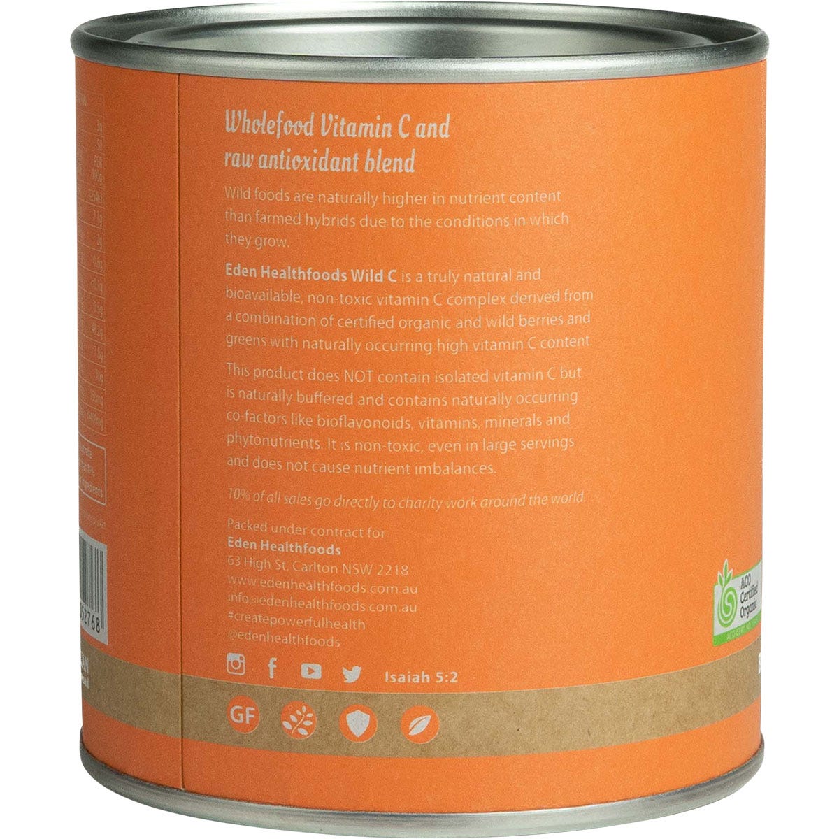 Eden Healthfoods Wild C Natural Vitamin C Powder 150g