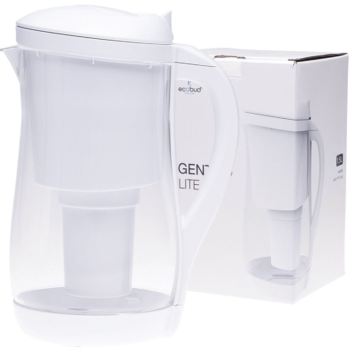 Ecobud Gentoo Plastic Water Filter Jug White 1.5L