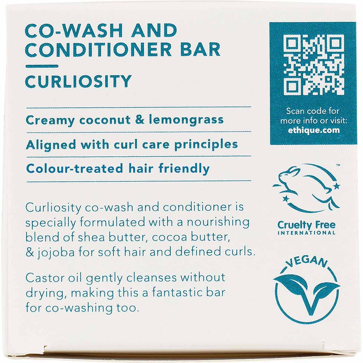 Ethique Solid Conditioner & Co-Wash Bar Curliosity 110g