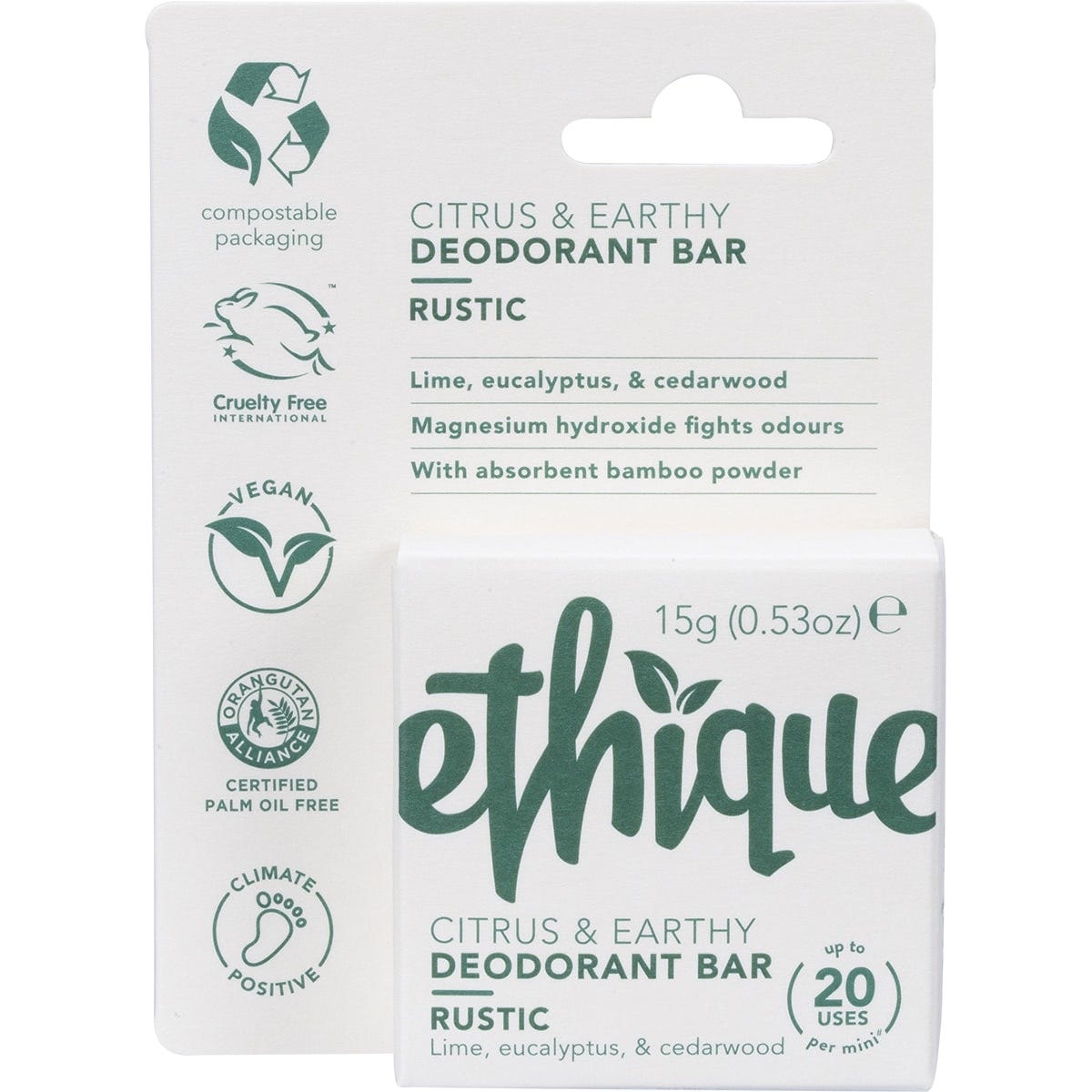 Ethique Solid Deodorant Mini Rustic 20x15g