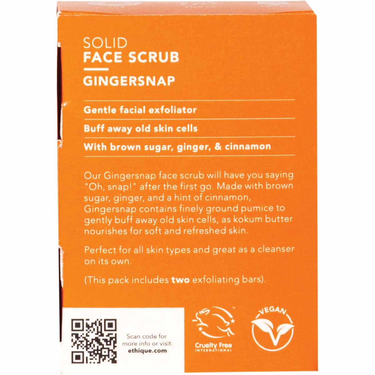 Ethique Solid Face Scrub Bar Gingersnap 110g