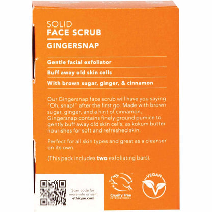 Ethique Solid Face Scrub Bar Gingersnap 110g