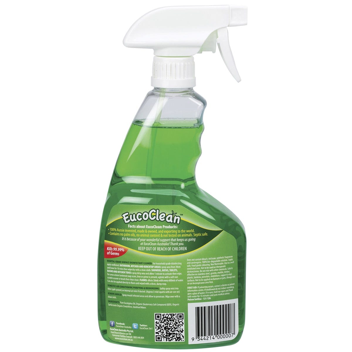 Eucoclean Anti-bacterial Spray 3-in-1 Eucalyptus 750ml