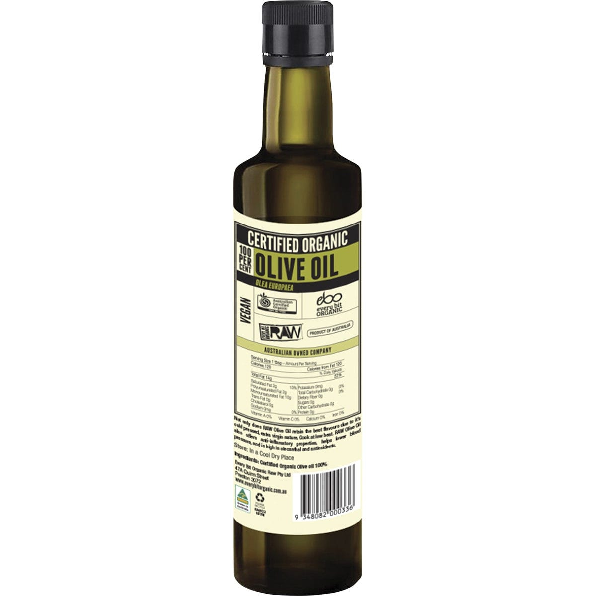 Every Bit Organic Olive Oil Extra Virgin Cold Pressed Unrefined 500ml