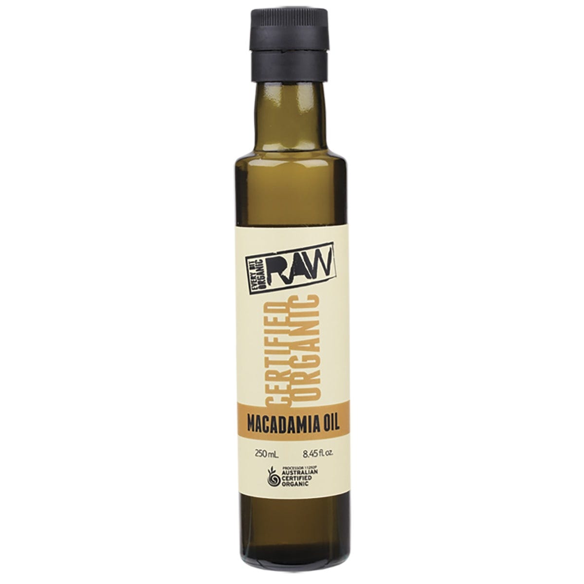 Every Bit Organic Macadamia Oil Extra Virgin Cold Pressed Unrefined 250ml