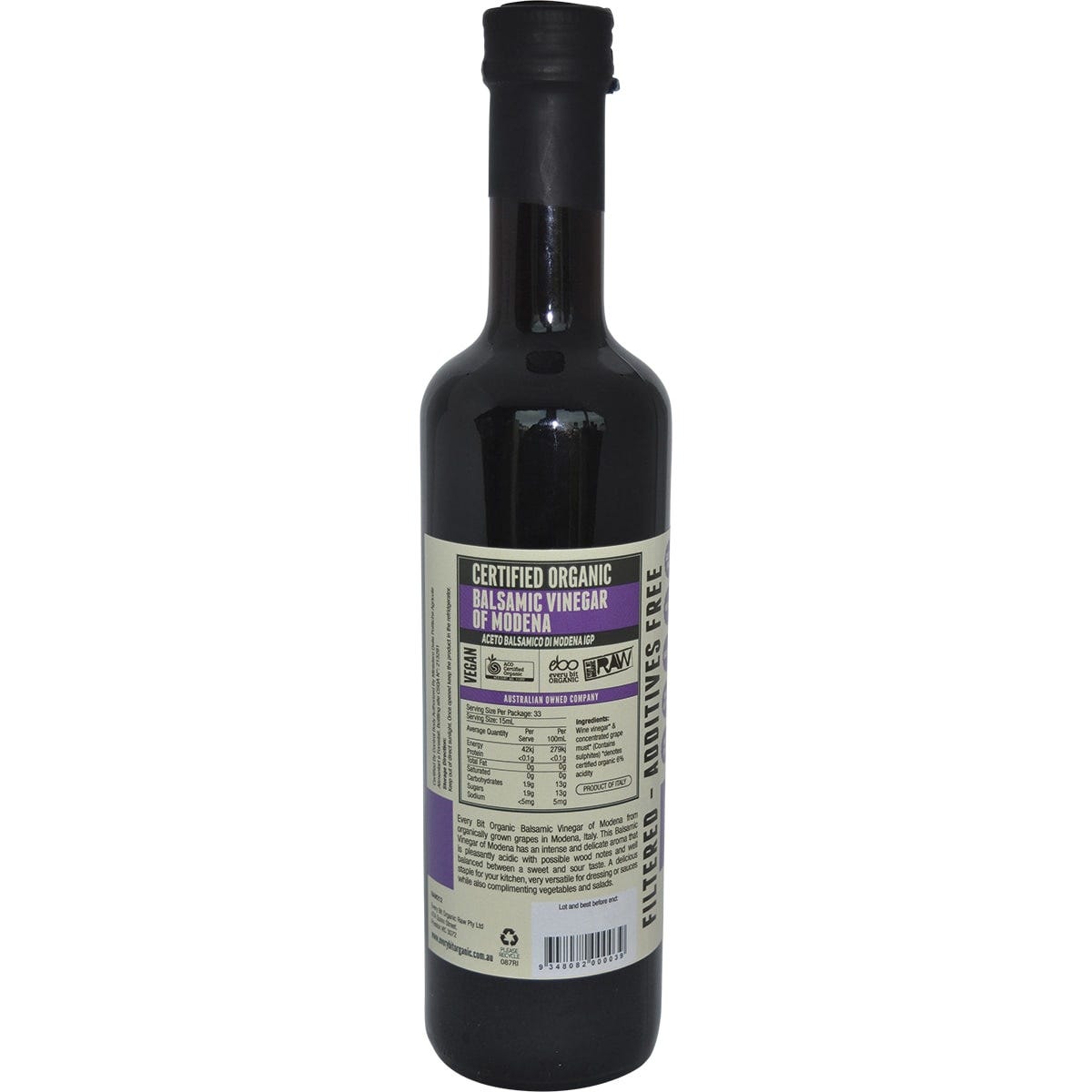 Every Bit Organic Balsamic Vinegar of Modena 6x500ml