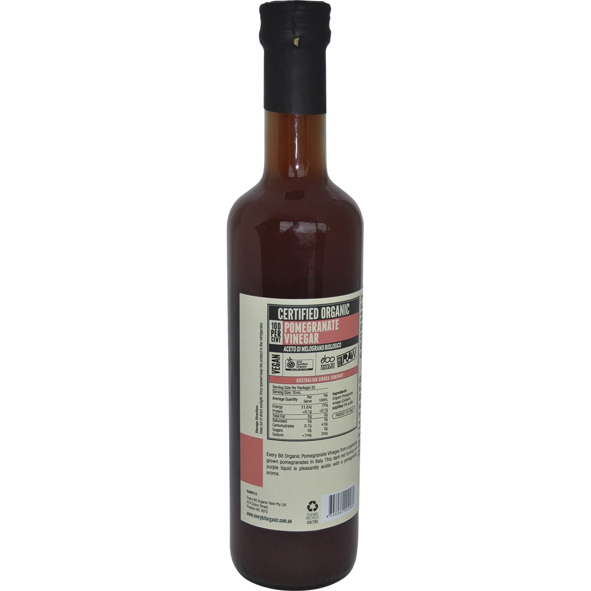 Every Bit Organic Pomegranate Vinegar with The Mother 6x500ml