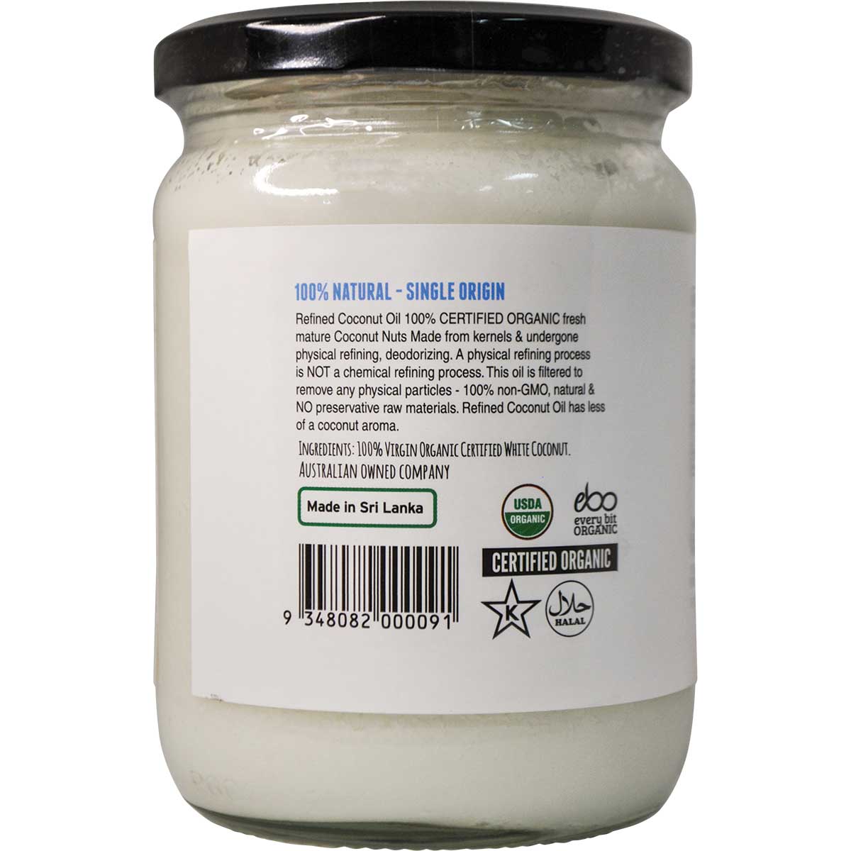 Every Bit Organic Coconut Oil Virgin & Unrefined 500ml