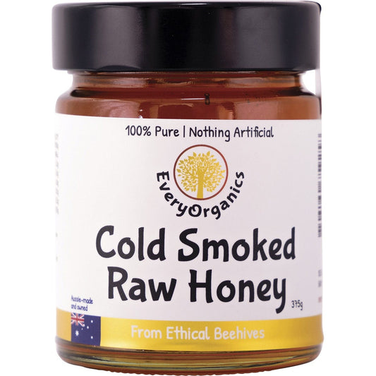 EveryOrganics Cold Smoked Raw Honey From Ethical Beehives 375g