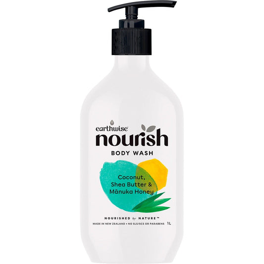 Earthwise Nourish Body Wash Coconut, Shea Butter & Manuka Honey 1L