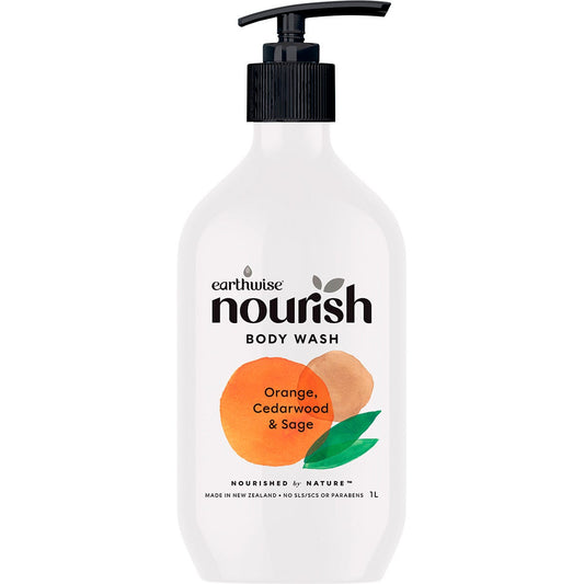 Earthwise Nourish Body Wash Orange, Cedarwood & Sage 1L